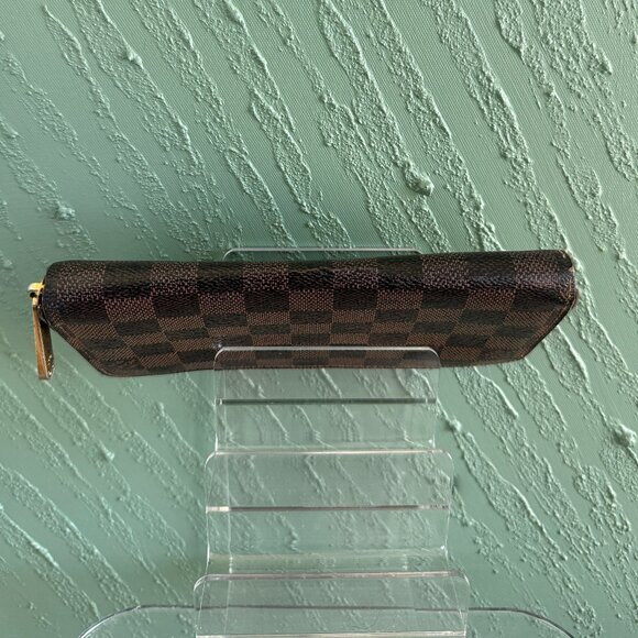 Louis Vuitton Damier Brown Checked Long Zip Wallet - Picture 8 of 9